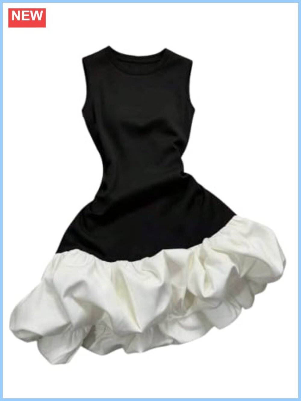 Plus Size Bubble Dress Drop Waist Sleeveless Mini Tank Cocktail Party